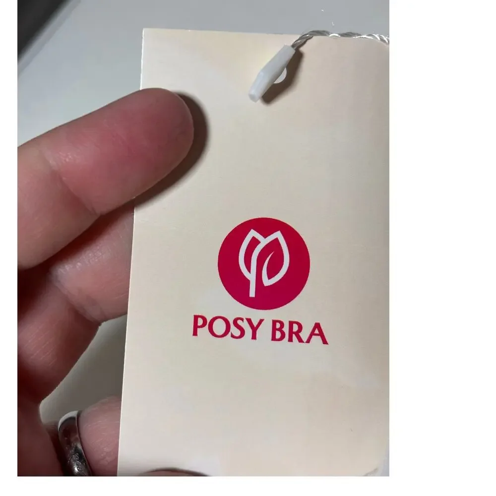 Posy Bra NWT Size L Front-Snap Closure Wireless Cotton Stretch Wide Strap Bra